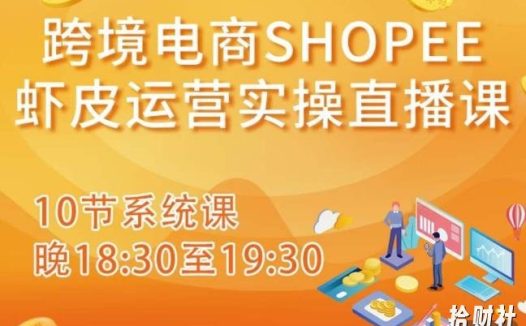 跨境电商Shopee虾皮运营实操直播课,从零开始学,入门到精通(10节系统课)